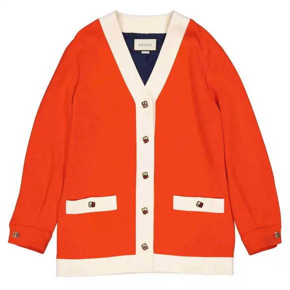 NEW! GUCCI $3200 Contrast Detail Cardigan Jacket - Picture 2 of 5